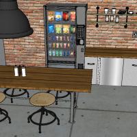 Jídelna firmy Ekotrend ve 3D - návrh 1