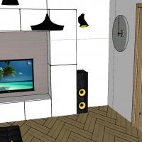 Obývací pokoj ve 3D - návrh 1