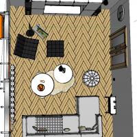 Obývací pokoj ve 3D - půdorys 1