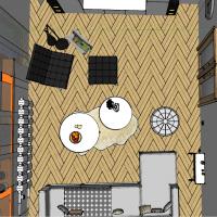 Obývací pokoj ve 3D - půdorys 2