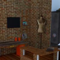 Pracovna - Rendrovací pohled 2