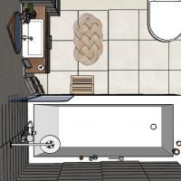 Koupelna ve 3D - půdorys - 5